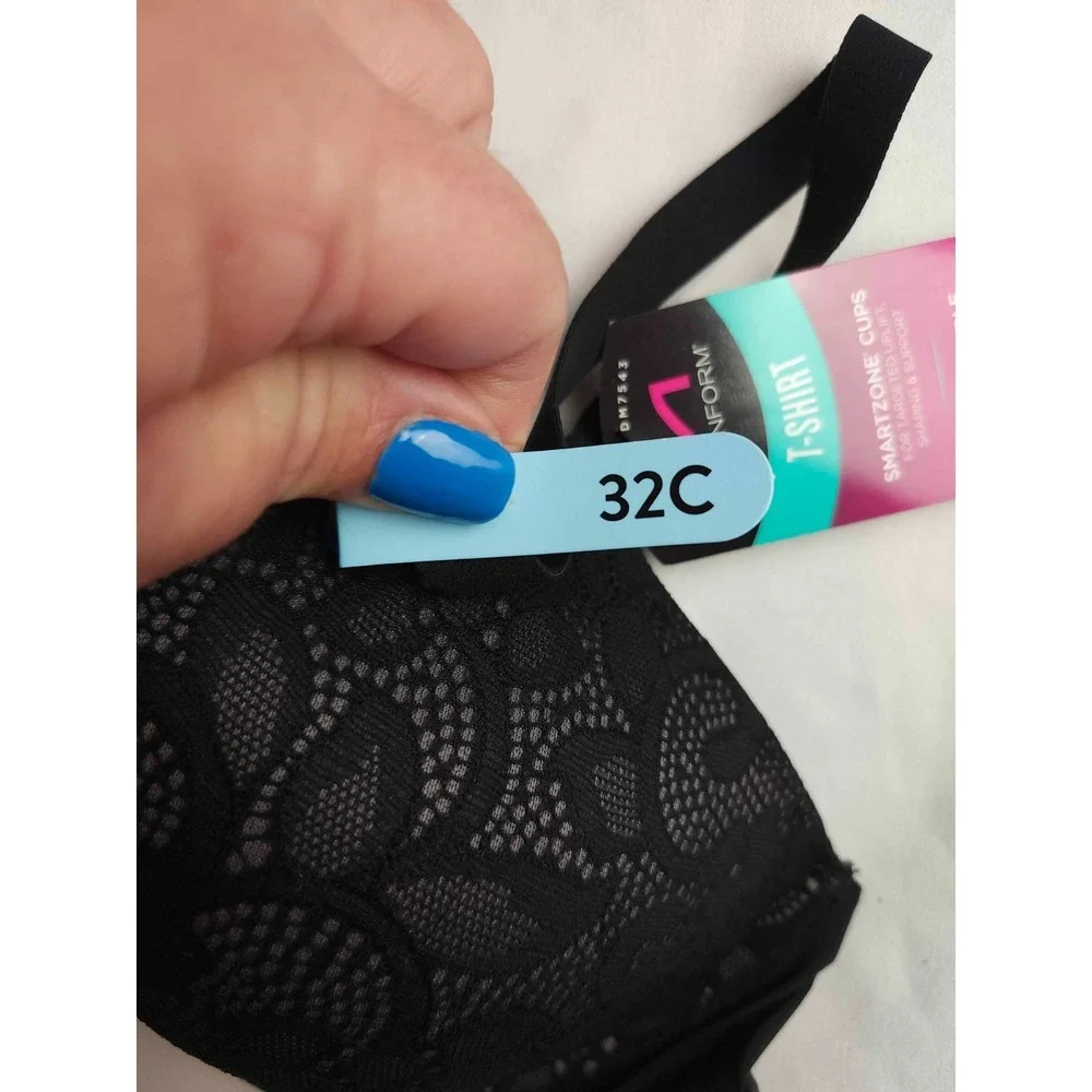 Maidenform One Fab Fit 2.0 T-Shirt Bra Women Size 32C Black Underwire FM7543 NWT